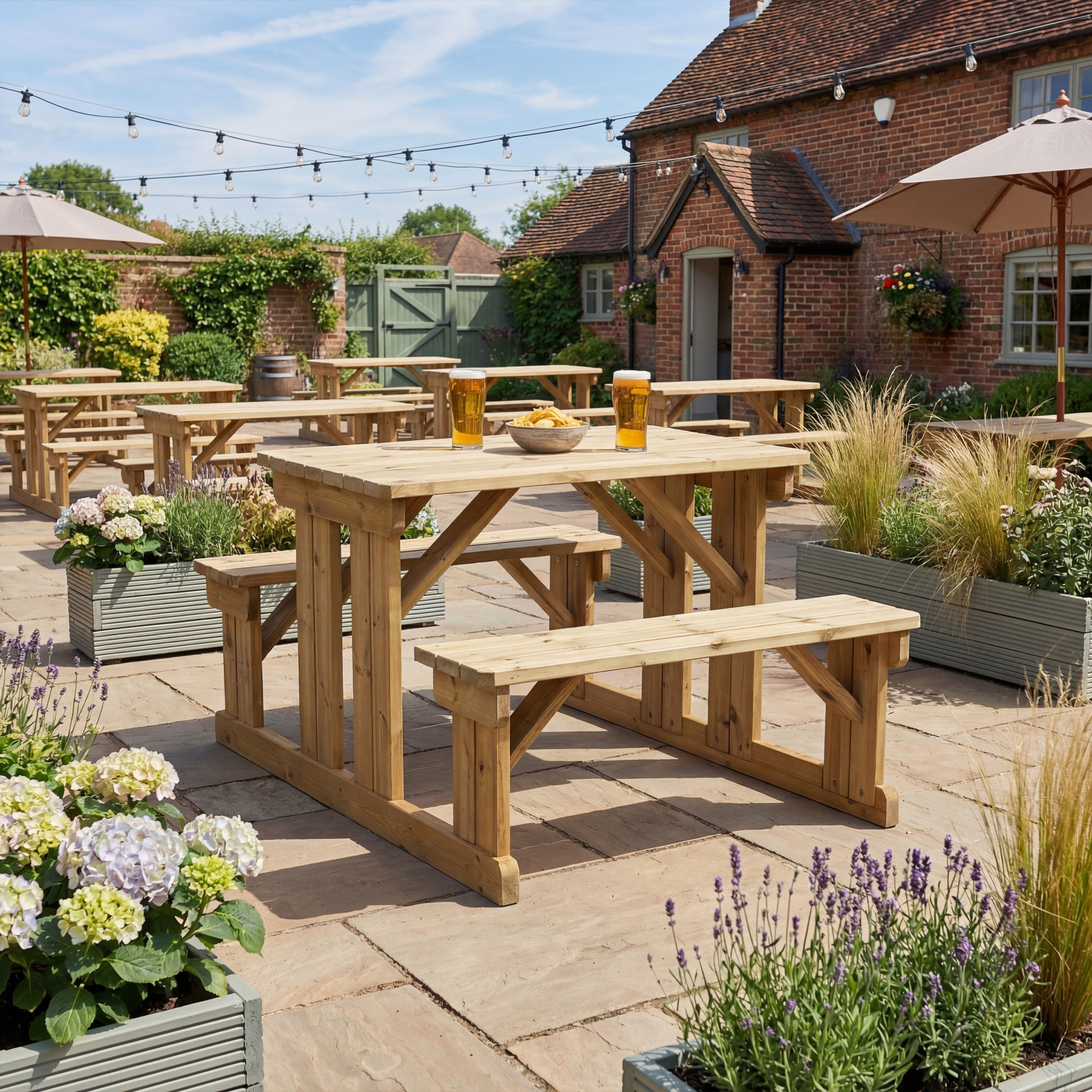 Z Newport Walk In Picnic Bench SQ