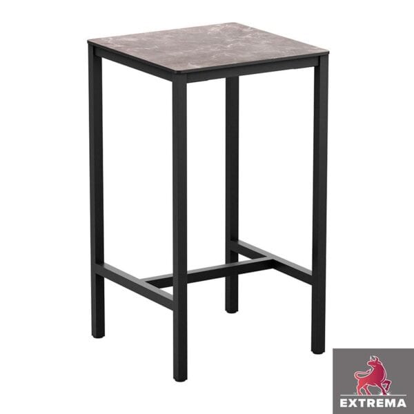EXTREMA Marble 4 Leg Bar Height Table - Black - Square