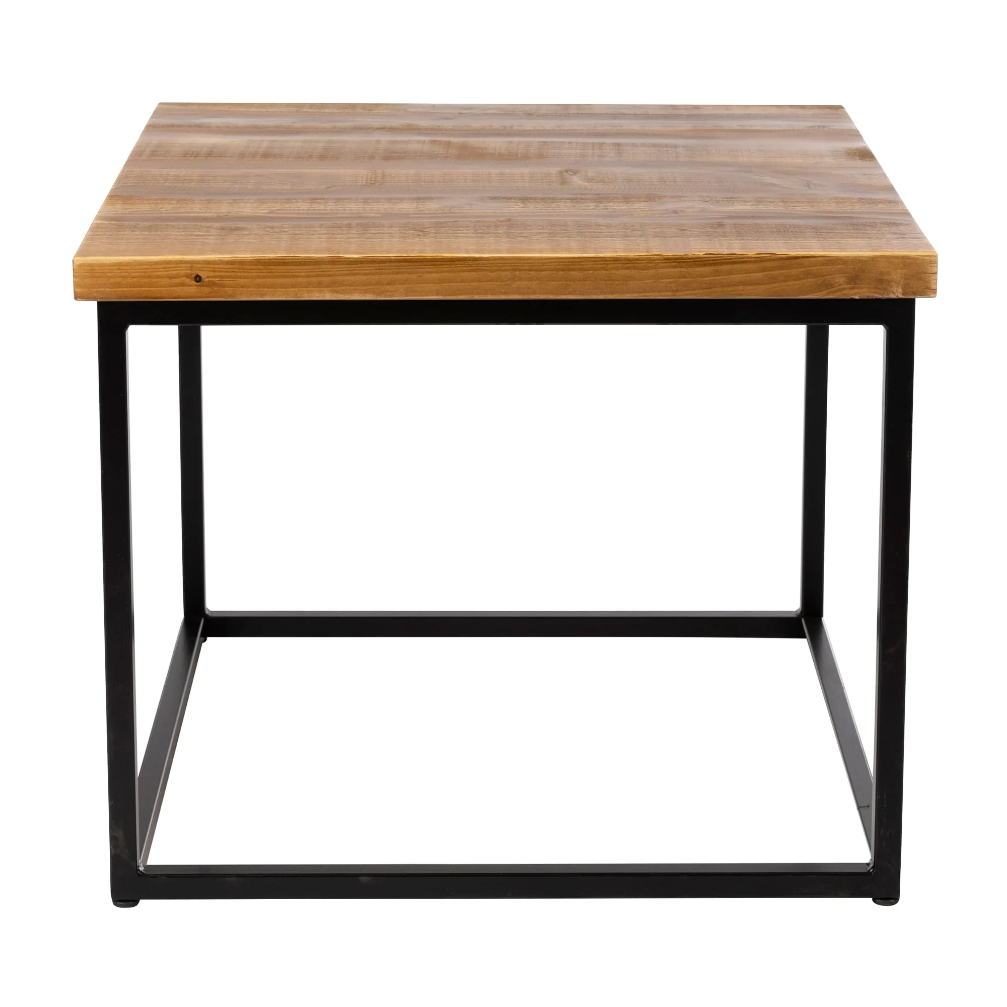 Byron coffee table square vintage solid wood black base side
