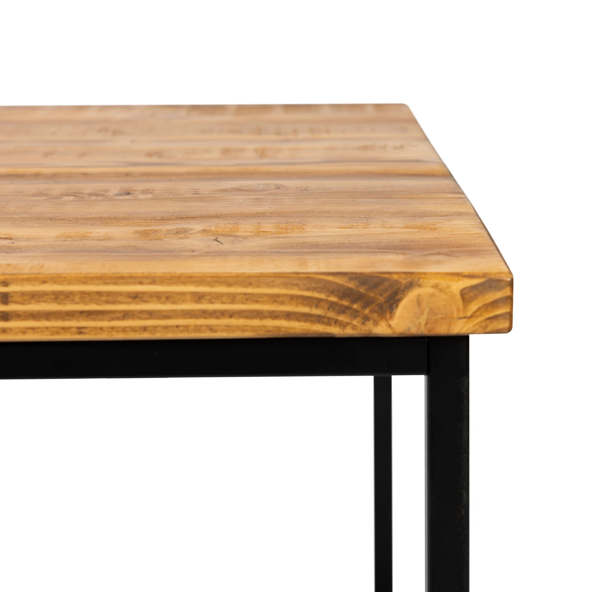 Byron Coffee Table Vintage Solid Wood Black Base Detail