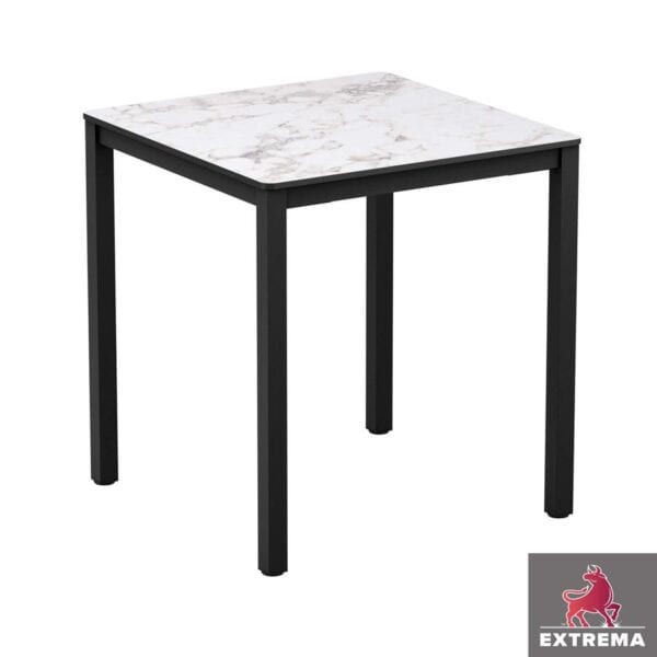EXTREMA Carrara Marble 4 Leg Dining Table - Black