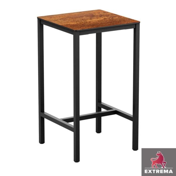 EXTREMA Copper Textured 4 Leg Bar Height Table - Black