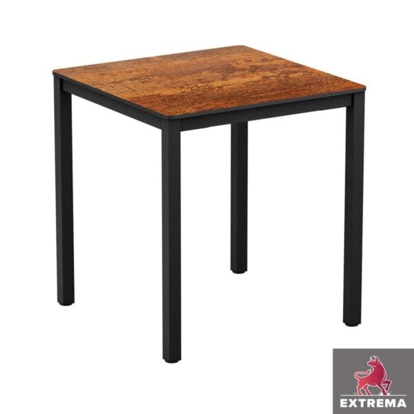 extrema copper textured 4 leg dining table black