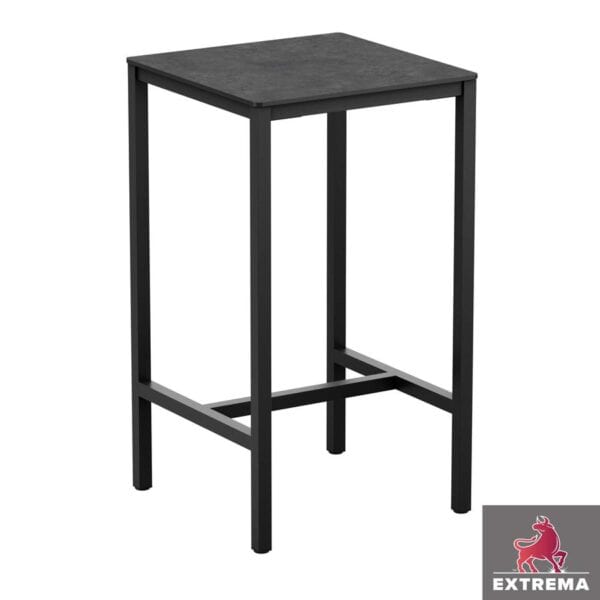 EXTREMA Metallic Anthracite 4 Leg Bar Height Table - Black