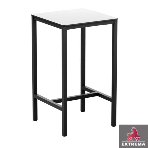 EXTREMA White 4 Leg Bar Height Table - Black