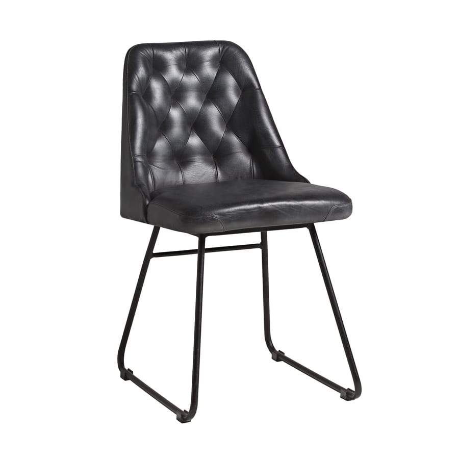 HARLAND Side Chair - Leather - Vintage Black