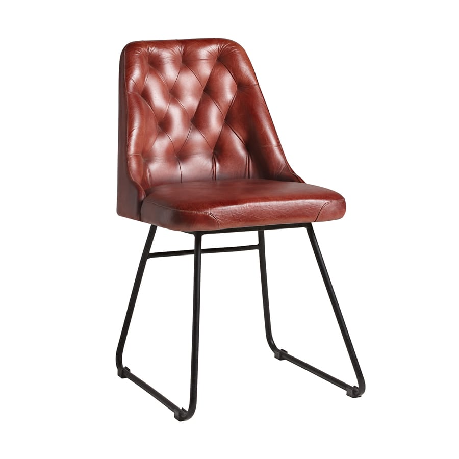 HARLAND Side Chair - Leather - Vintage Red