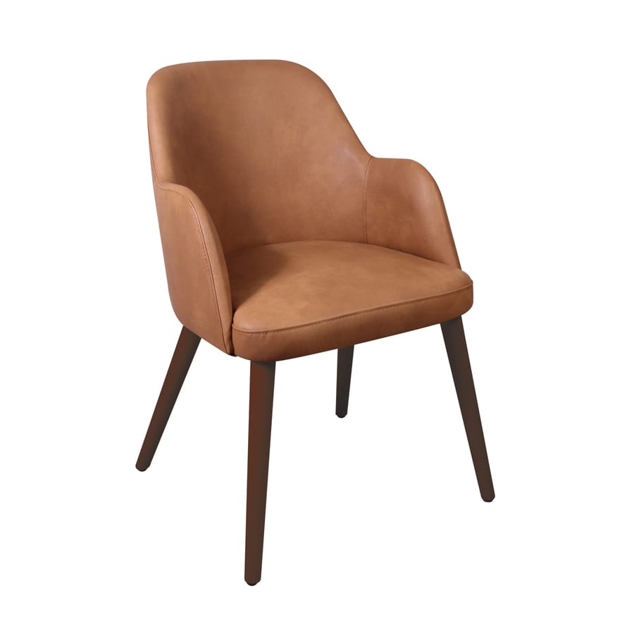 AZTEC Armchair - Faux Leather - Cognac Vintage Elegance