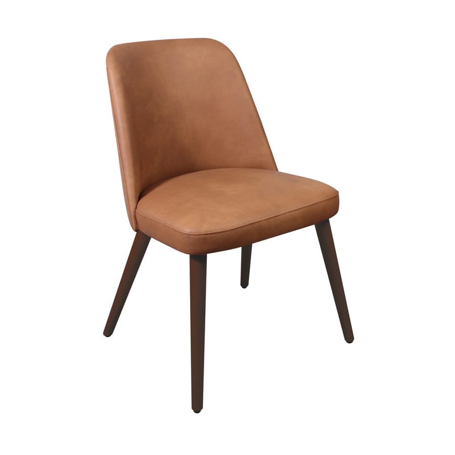 AZTEC Side Chair - Faux Leather - Cognac Vintage Elegance