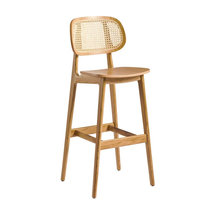 RELISH Barstool - Natural Cane Back - Natural Oak