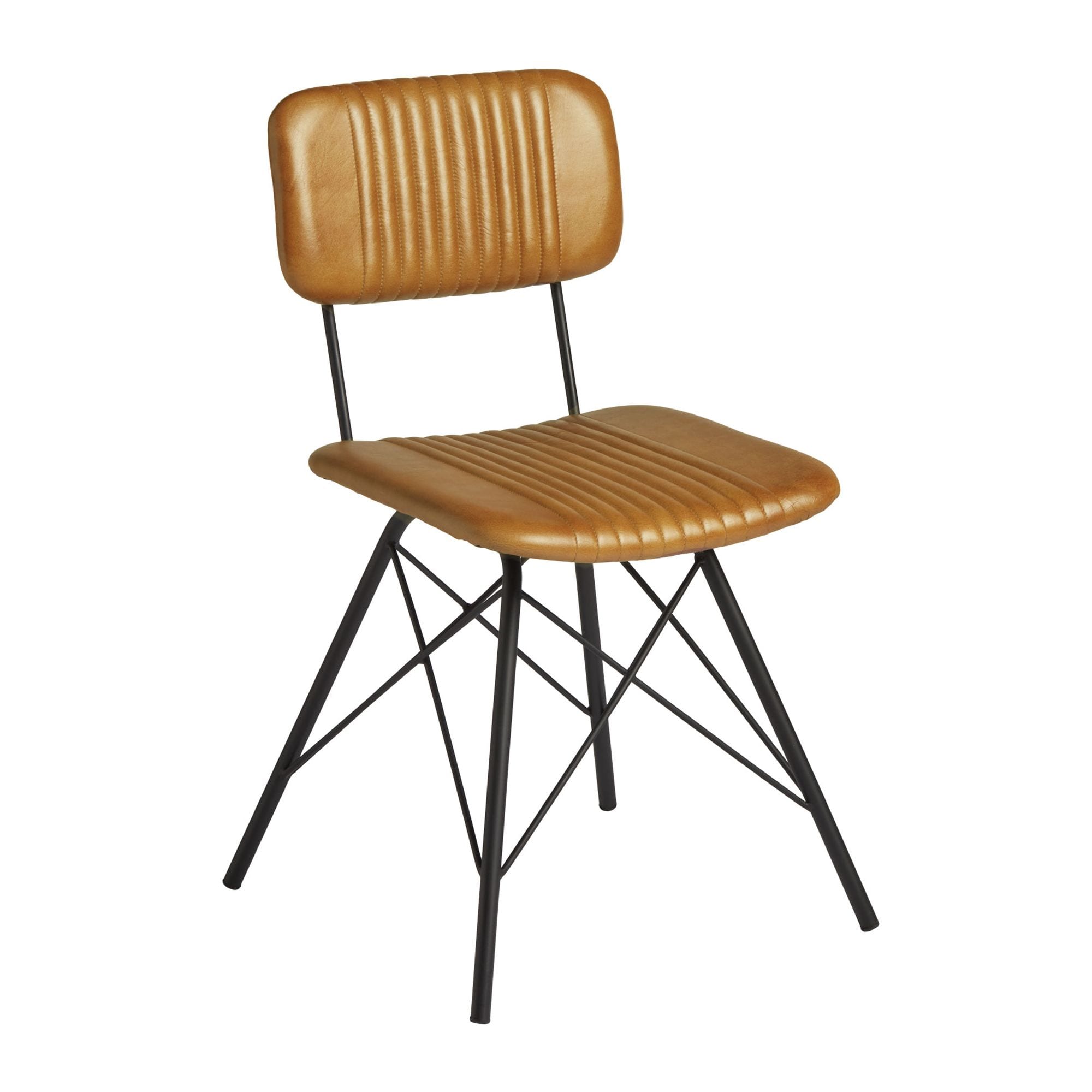 DUKE Side Chair - Leather - Light Tan
