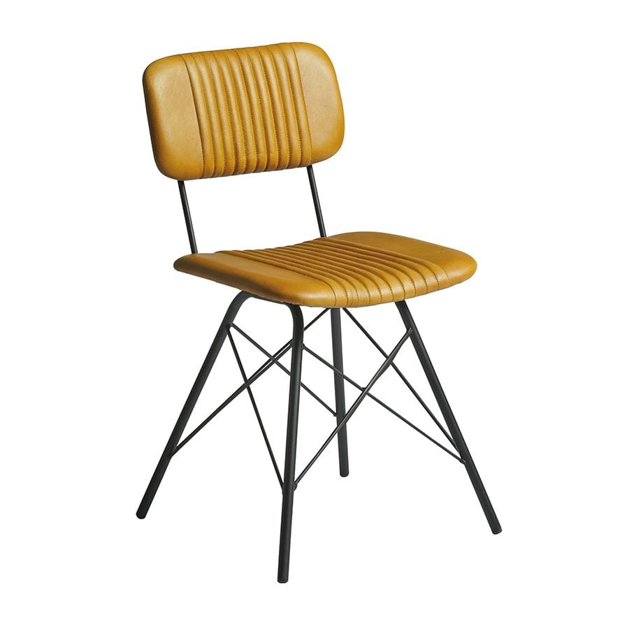 DUKE Side Chair - Leather - Vintage Gold