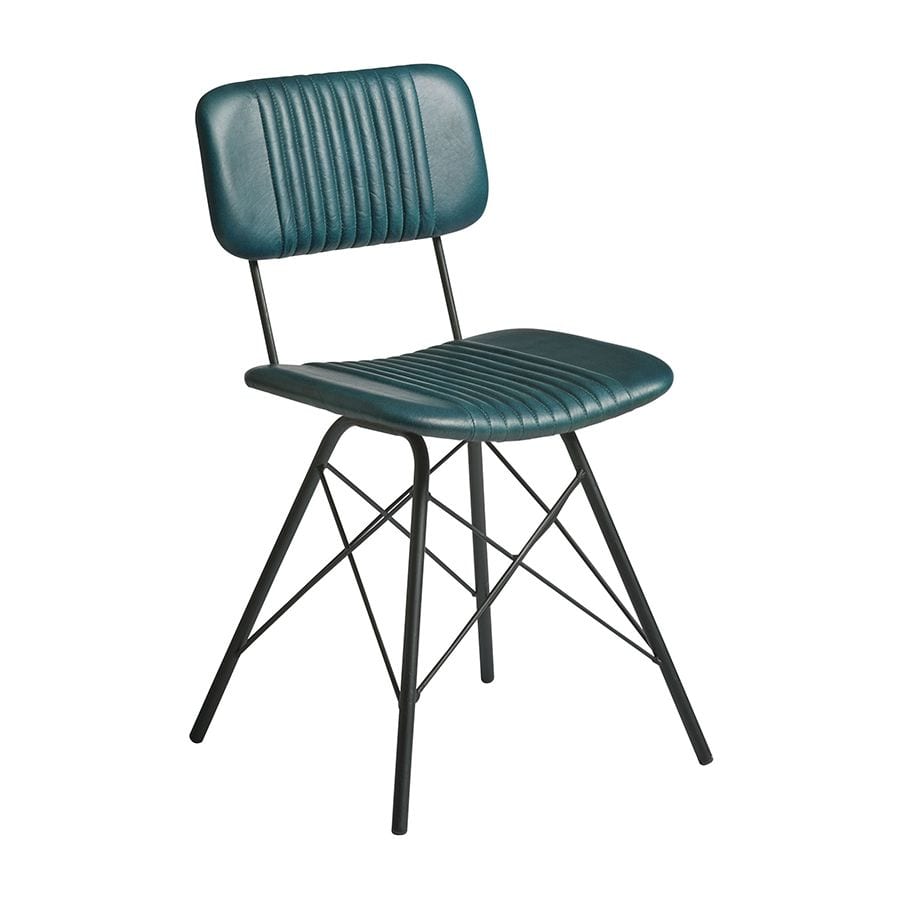 DUKE Side Chair - Leather - Vintage Teal