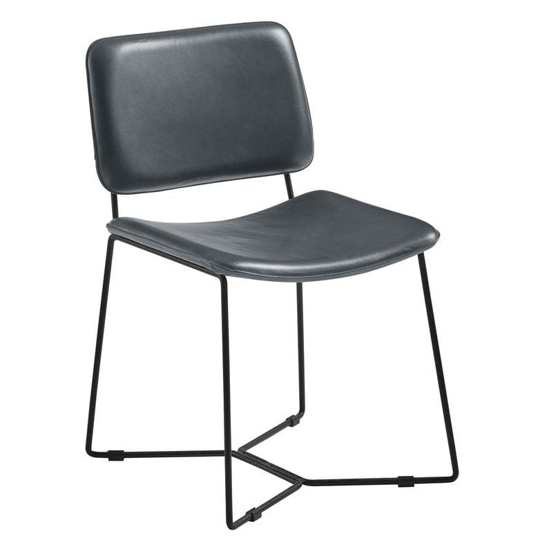 PEARL Side Chair - Leather - Vintage Dark Grey