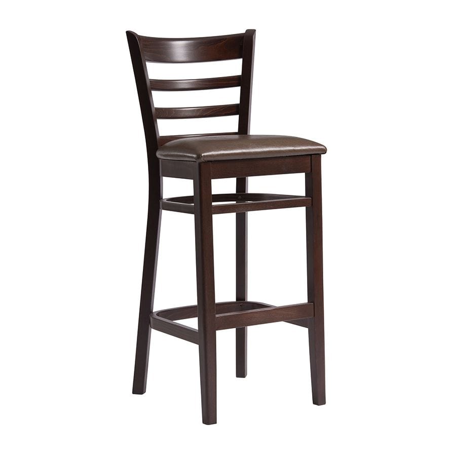 SHELDON Bar Stool - Medium Brown - Vintage Brown Upholstery