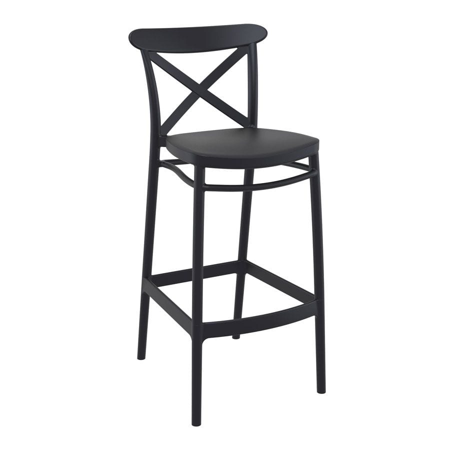 Cross Bar Stool 75 - Black
