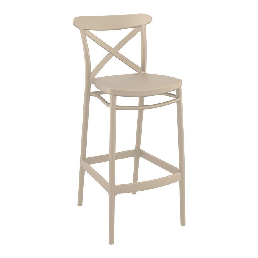 Cross Bar Stool 75 - Taupe