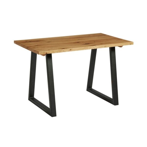 HARDWICK 'A' Dining Table - Black - Character Oak