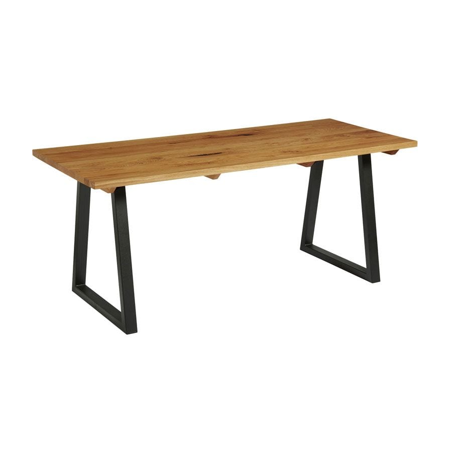 HARDWICK 'A' Dining Table - Black - Character Oak - 180cm x 75cm