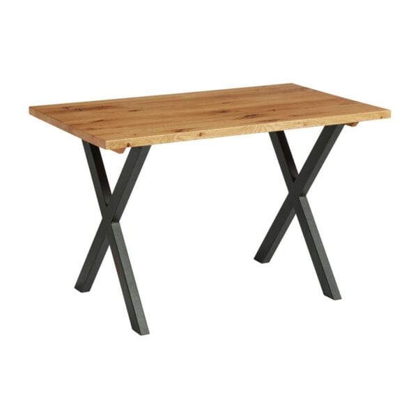 HIGHCROSS 'X' Dining Table - Black - Character Oak