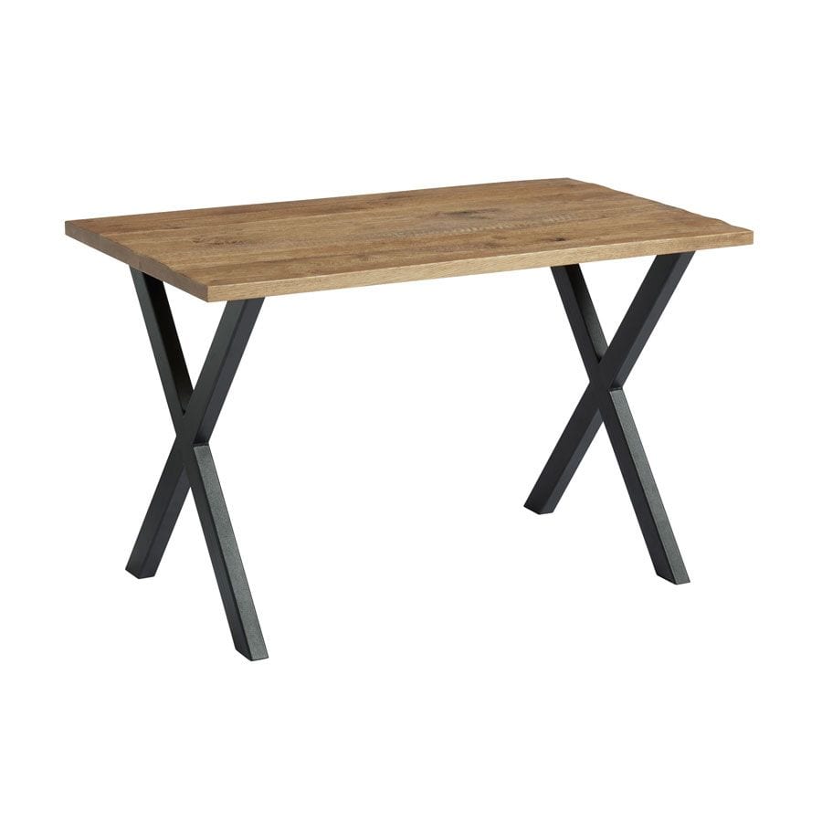 HIGHCROSS 'X' Dining Table - Black - Rustic Antique - 120cm x 70cm