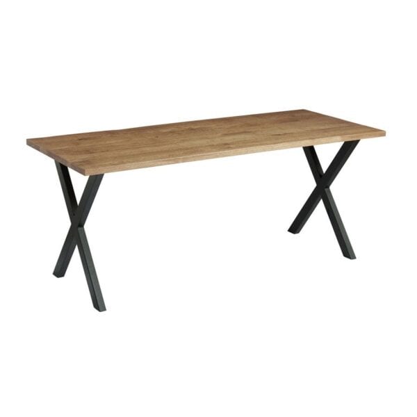 HIGHCROSS 'X' Dining Table - Black - Rustic Antique