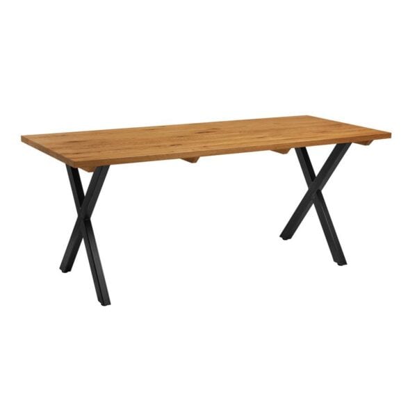 HIGHCROSS 'X' Dining Table - Clear - Character Oak