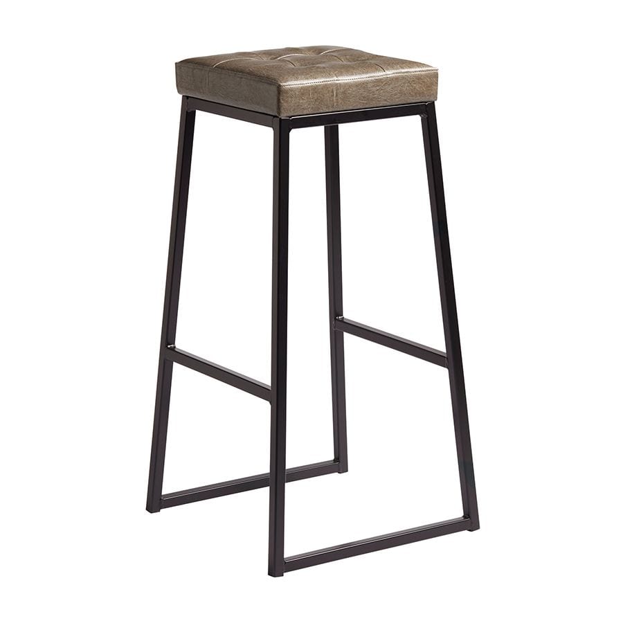 STYLE High Stool - Matt Black metal frame - Uph Seat Pad - Vintage Silver