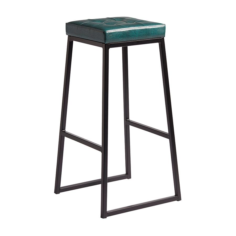 STYLE High Stool - Matt Black metal frame - Uph Seat Pad - Vintage Teal