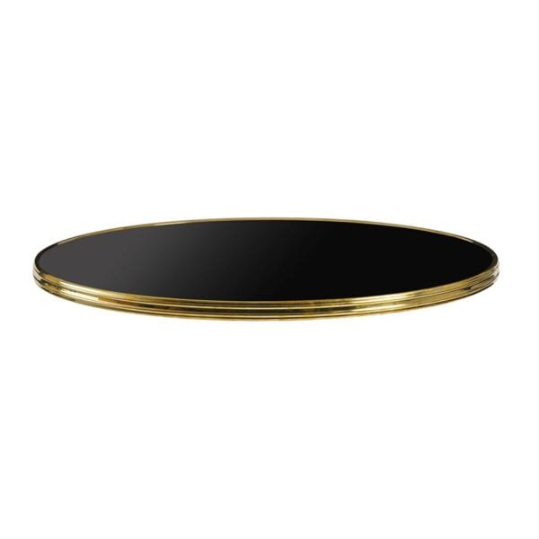 parisian table tops black gold rim 60cm dia za.66331t