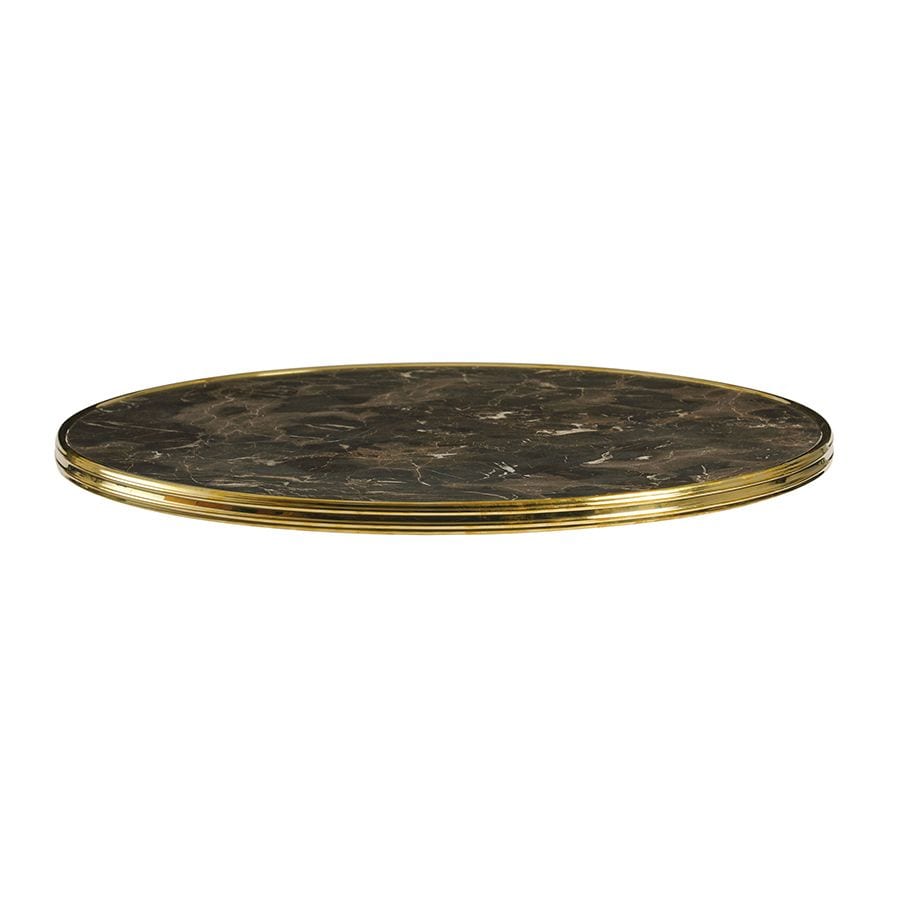 PARISIAN - Dark Marble - Gold metal rim - 60cm dia