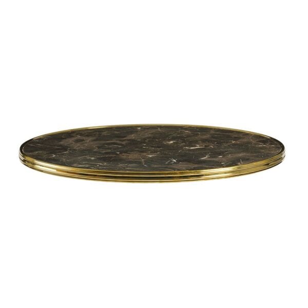 parisian table tops dark marble gold rim 70cm dia za.6637t