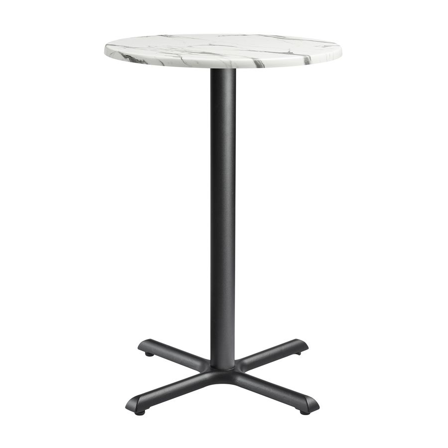 ENDURATOP Complete Bar Height Table - FLAT Auto-Adjust - Carrara Marble - 90cm dia