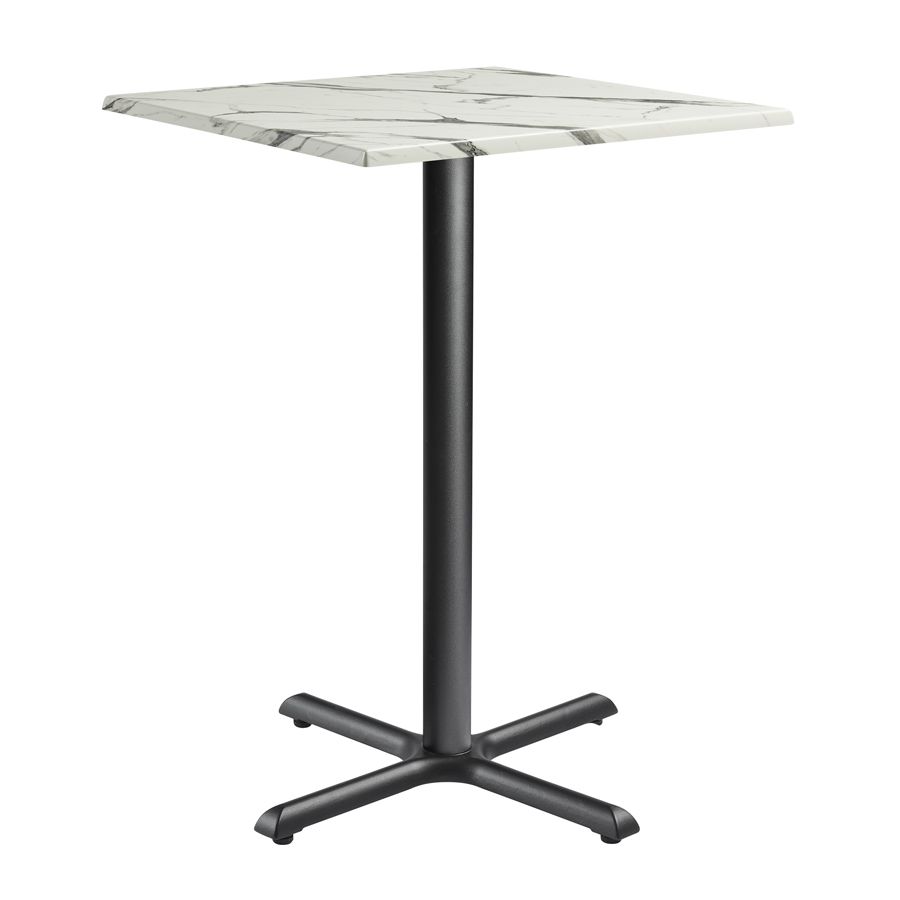 ENDURATOP Complete Bar Height Table - FLAT Auto-Adjust - Carrara Marble - 80cm x 80cm