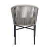 holt dark grey frame natural weave arm chair back view za.6690c