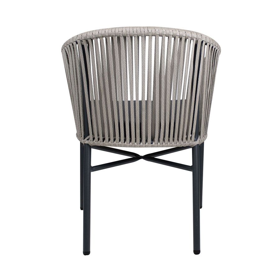 holt dark grey frame natural weave arm chair back view za.6690c