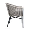 holt dark grey frame natural weave arm chair side view za.6690c