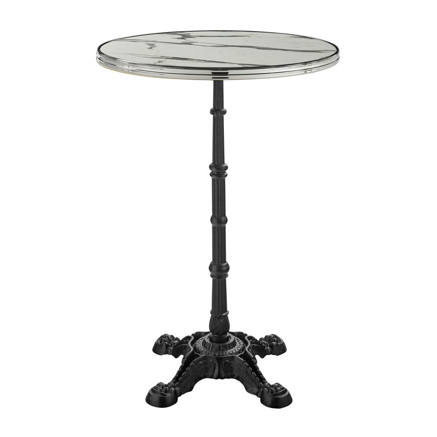 parisian complete bar height table flat auto adjust white marble 60cm dia za.3088ct