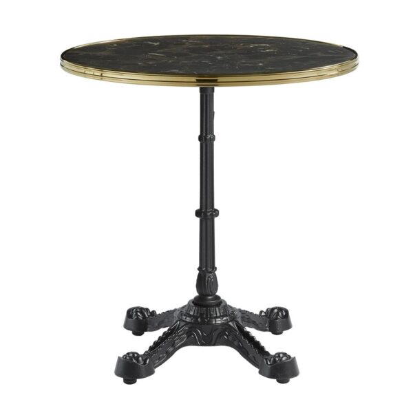 parisian complete dining table flat auto adjust dark marble 60cm dia za.3084ct