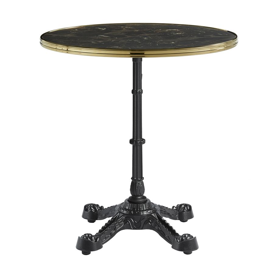 parisian complete dining table flat auto adjust dark marble 60cm dia za.3084ct