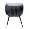 mozzini belt 1 seater armchair matt black frame / anthracite rope weave / light grey cushions za.6766c