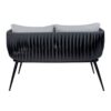 mozzini belt 2 seater sofa matt black frame / anthracite rope weave / light grey cushions za.6765c