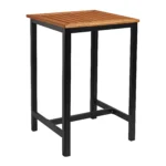 Ice Bar Height Table Square Robinia Wood Black Base