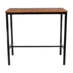 Ice Poseur Height Table Rectangular Tuska Top Black Base Side 1