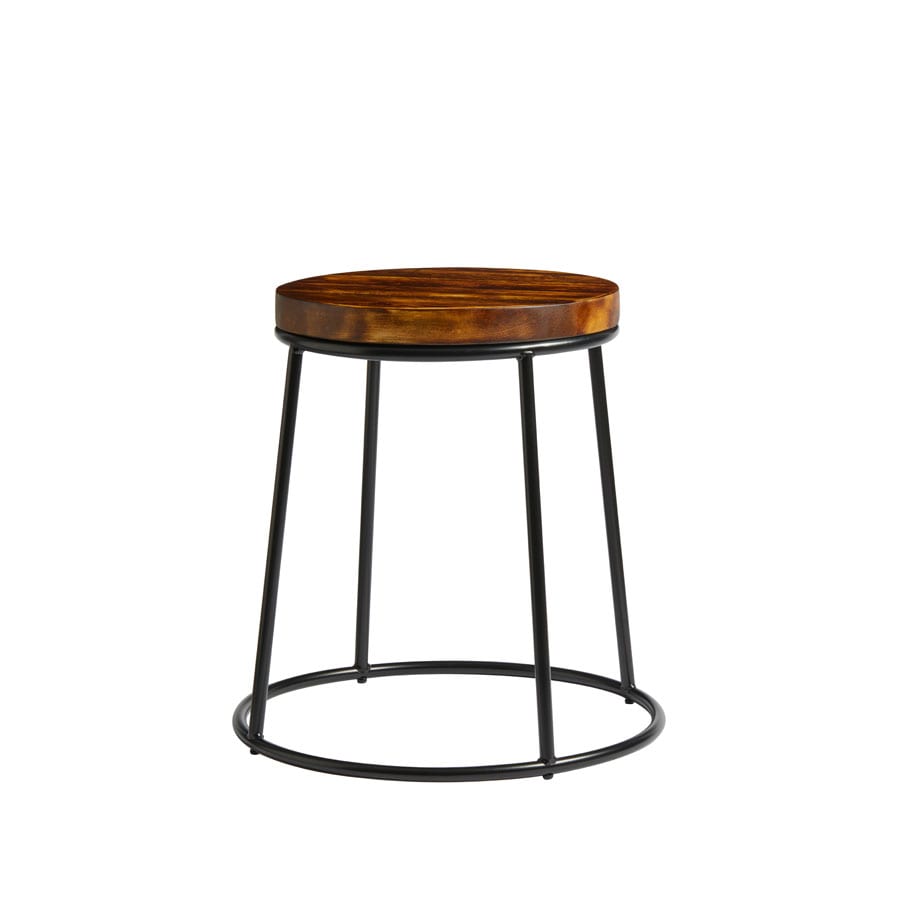 MAX 45 Low Stool - Rustic Aged Wooden Seat Pad - End of Line - Red