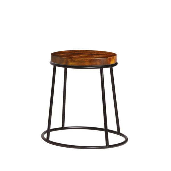 Max 45 Low Stool Raw Rustic Aged Wooden Seat Pad Za.596st