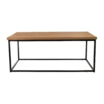 Warrington Coffee Table Rectagular Rustic Antique Black Base Side 1