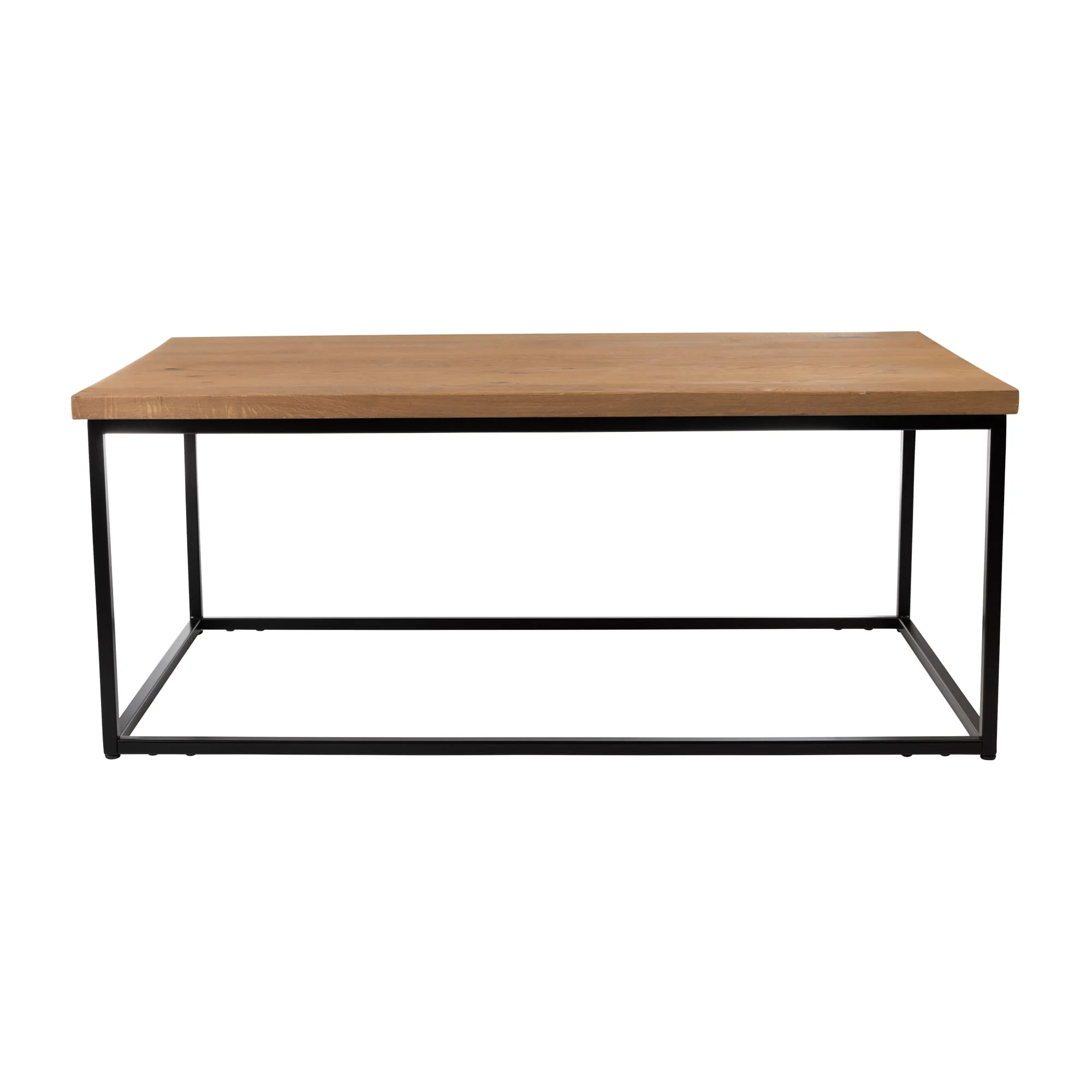 Warrington Coffee Table Rectagular Rustic Antique Black Base Side 1