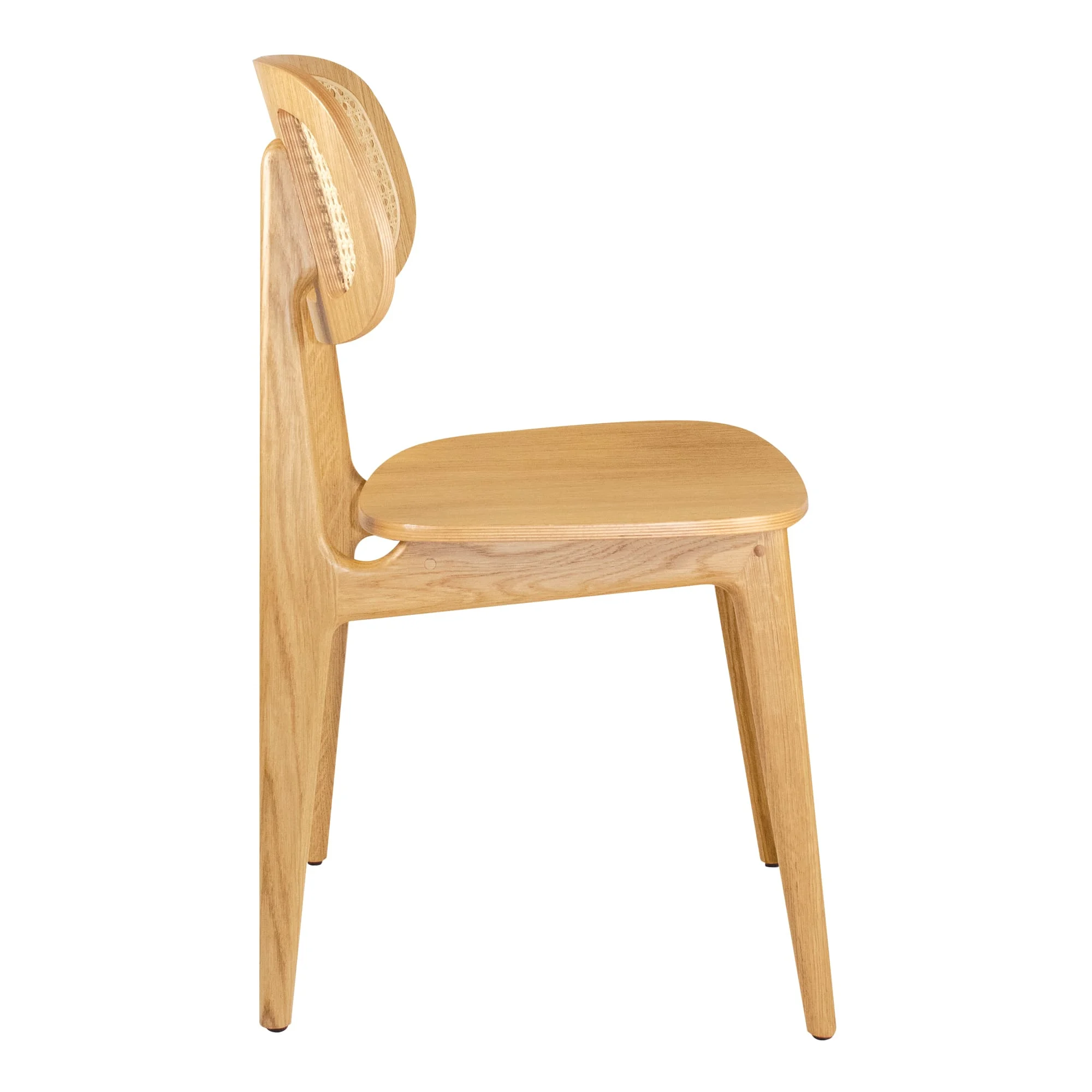 Relish Side Chair Natural Oak Natural Rattan Back Side