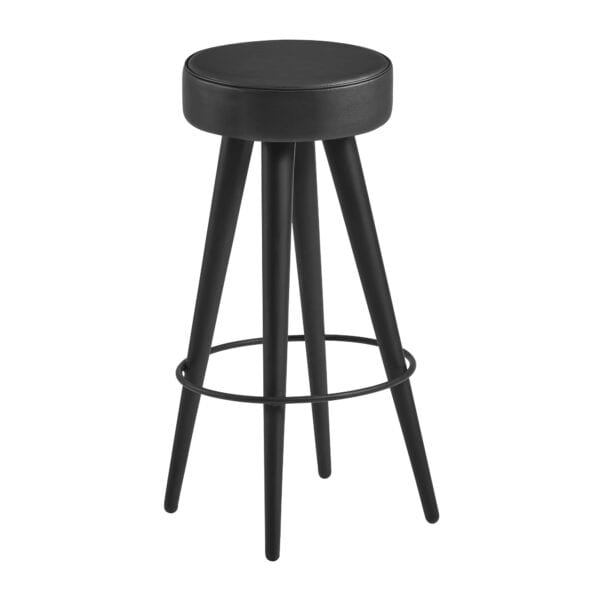 Oakland Stool - Black Faux leather Seat Pad